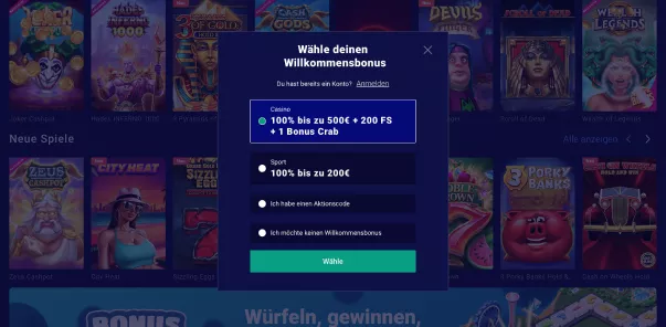 Exklusive Frumzi Promo Codes für deutsche Spieler
